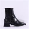 Wonders Ayla Square Toe Ankle Boot - Black Leather